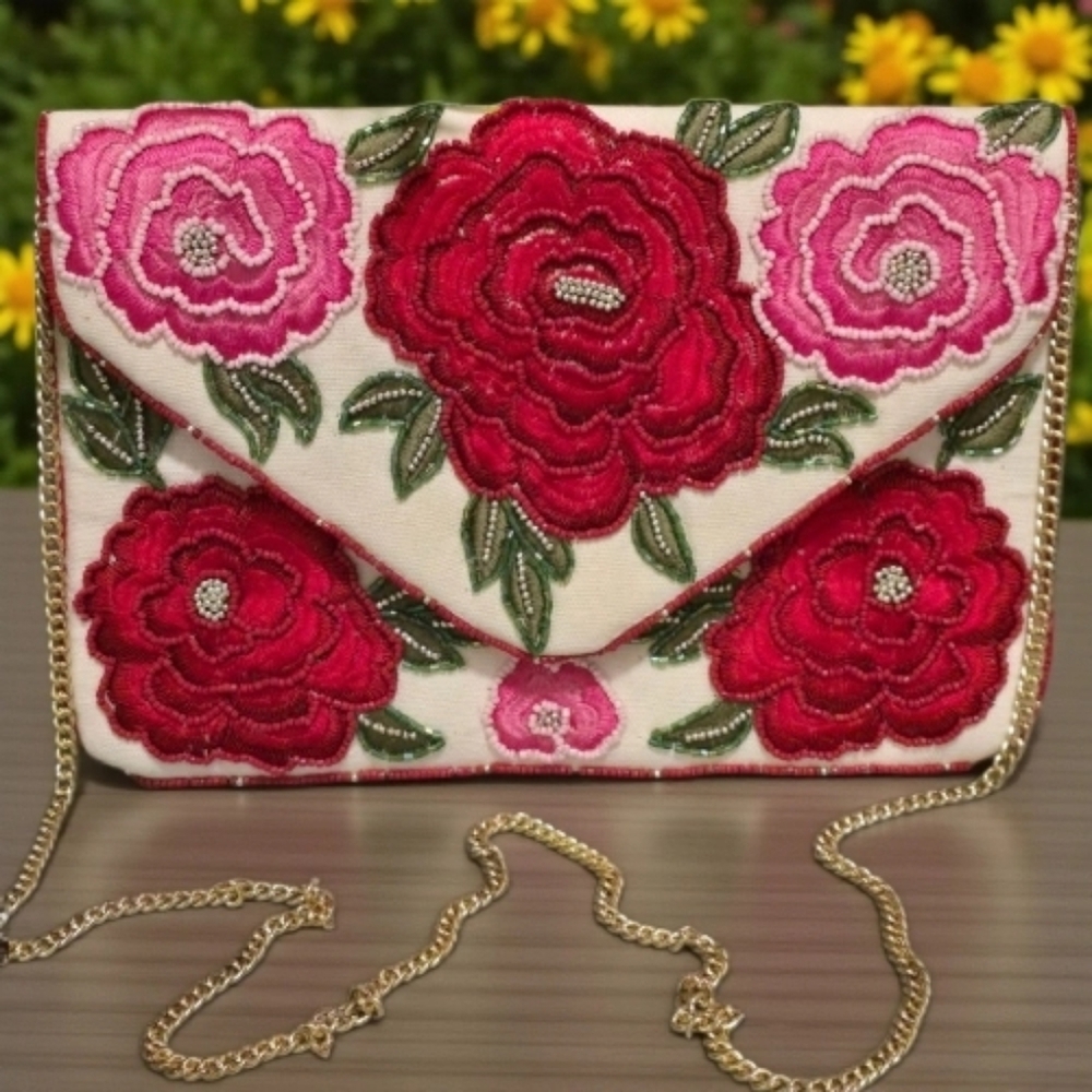 Beaded Floral Handbag
